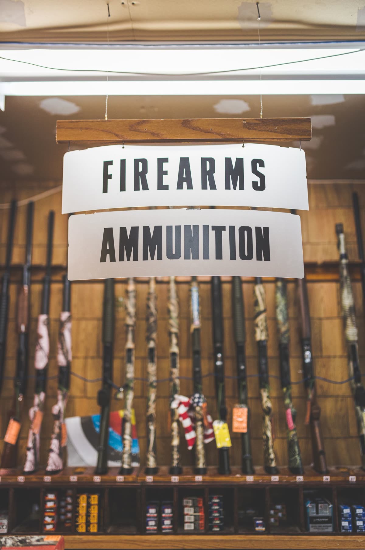 Tactical firearms display at GUNLINE ARMS Helsinki